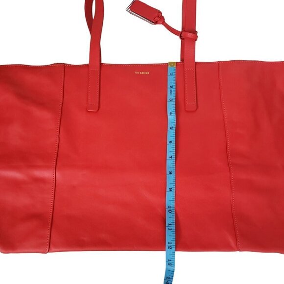 Joy Gryson Genuine Leather Oversized Tote Travel Shopper Bag Red - Picture 13 of 14
